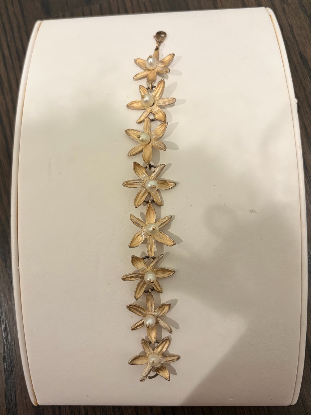 Gold Floral Pearl Bracelet - Women Jewelry